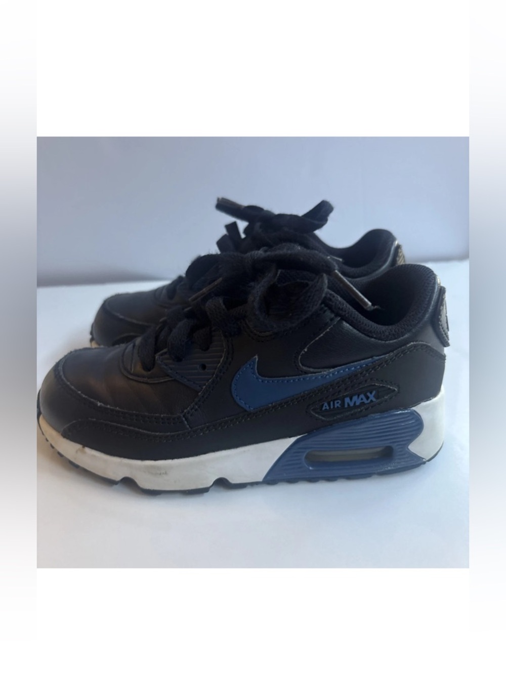 Nike Air Max 90 Leather ‘Obsidian Court Blue' Toddler Size 12.5 C Black sneakers